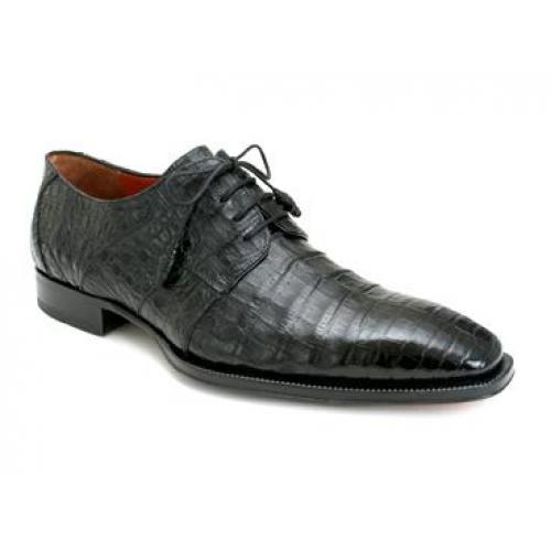 Mezlan "Kingman" Black Genuine All-Over Hornback Crocodile Shoes